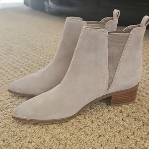 Marc Fisher Light Taupe Suede Ankle Boots